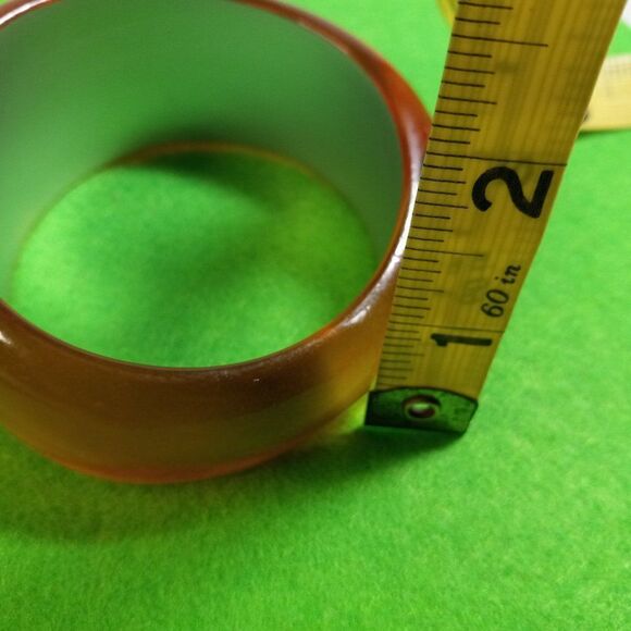 Asymmetrical Retro Lucite/Acrylic gold color with silver back color Bangle - Picture 6 of 6